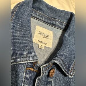 Kensie Classic Blue Jean Distressed Shacket
